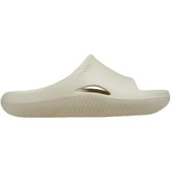 Klapki męskie Crocs Mellow Recovery Slide. Brązowe klapki męskie Crocs, bez wzorów, z materiału, bez zapięcia. Za 192.35 zł.