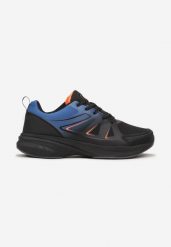 Czarno-Niebieskie Sznurowane Buty Sportowe Soft Shell Irushe. Czarne buty sportowe męskie Born2be, bez wzorów, bez zapięcia. Za 169.99 zł.