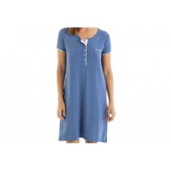 Koszula nocna damska rozm. XL Bamboo Blue T04 L257251. Niebieskie szlafroki damskie Massana Homewear, l, bez wzorów, z tkaniny, bez ramiączek, bez kaptura. Za 238.00 zł.