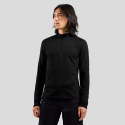 Bluza techniczna męska ODLO Essential Light Mid Layer z krótkim zamkiem. Czarne bluzy męskie ODLO, na zimę, m, bez wzorów, sportowe, bez ramiączek, bez kaptura. Za 230.99 zł.
