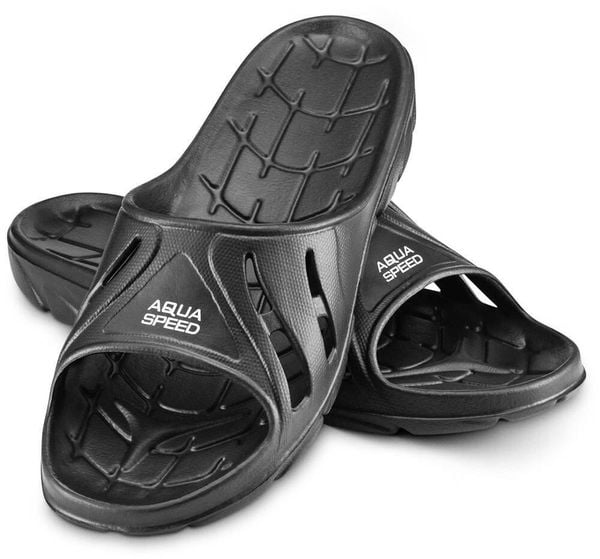 Klapki basenowe Aqua Speed Alabama. Niebieskie klapki męskie Aqua-Speed, bez wzorów, z materiału, bez zapięcia. Za 59.90 zł.