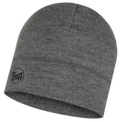 Czapka dla dorosłych BUFF® Midweight Hat LIGHT Merino. Szare czapki damskie Buff, bez wzorów, z wełny. Za 129.99 zł.