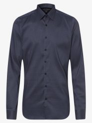 Finshley & Harding Koszula łatwa w prasowaniu z bardzo długim rękawem Mężczyźni Slim Fit niebieski, 42. Niebieskie koszule męskie Finshley & Harding, m, bez wzorów, eleganckie, bez kołnierzyka, bez ramiączek. Za 99.95 zł.