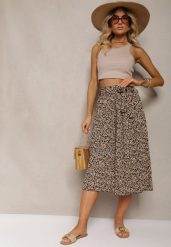 Czarno-Beżowe Plisowane Spodnie Szwedy High Waist z Materiałowym Paskiem i Gumką w Talii Isefia. Czarne spodnie materiałowe damskie Renee, bez wzorów, z jeansu, eleganckie, z podwyższonym stanem. Za 39.99 zł.