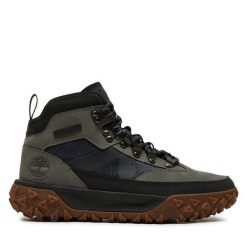 Trzewiki Timberland. Szare botki męskie Timberland, bez wzorów, bez obcasa, bez zapięcia. Za 719.99 zł.
