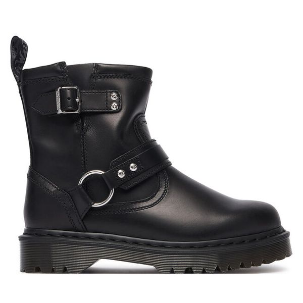 Botki Dr. Martens. Czarne botki damskie Dr. Martens, bez wzorów, bez obcasa, na płaskiej podeszwie, bez zapięcia. Za 1,039.00 zł.
