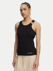 Liu Jo Beachwear Top VA6122 J4822 Czarny Regular Fit. Czarne topy damskie Liu Jo Beachwear, s, bez wzorów, z bawełny, bez kołnierzyka, bez ramiączek. Za 299.99 zł.