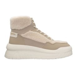 Buty Lee Cooper LCJ-24-47-3146LA beżowy. Brązowe śniegowce damskie z polaru, bez zapięcia. Za 285.68 zł.