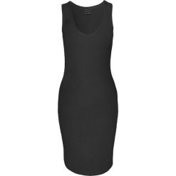 Sukienka shirtowa bonprix czarny. Czarne sukienki damskie bonprix, bez wzorów, bez kołnierzyka, bez ramiączek. Za 37.99 zł.