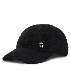 Czapka z daszkiem KARL LAGERFELD. Czarne czapki damskie KARL LAGERFELD, bez wzorów. Za 339.99 zł.