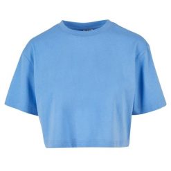 Krótka Koszulka Damska Oversize Crop. Niebieskie bluzki damskie Urban Classics, xl, bez wzorów, sportowe, bez kołnierzyka, bez ramiączek. Za 54.99 zł.
