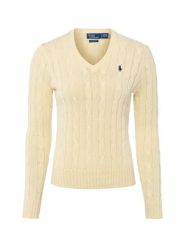 Polo Ralph Lauren Sweter damski z dzianiny Kobiety Bawełna żółty jednolity, M. Żółte swetry nierozpinane damskie Polo Ralph Lauren, m, bez wzorów, z bawełny, bez kołnierzyka, bez ramiączek. Za 989.95 zł.
