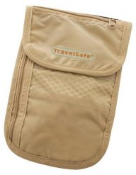 TRAVELSAFE Portfel na szyję Checkout beige. Czerwone portfele męskie TRAVELSAFE, bez wzorów, z materiału. Za 36.65 zł.