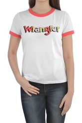 WRANGLER RINGER TEE DAMSKI T-SHIRT PARADISE PINK W7N0EVXLD 112131955. Różowe t-shirty damskie Wrangler, s, bez wzorów, bez kołnierzyka, bez ramiączek. Za 69.99 zł.