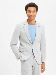 Finshley & Harding London Męska kurtka modułowa - Brixdon Mężczyźni Slim Fit Sztuczne włókno niebieski|biały w paski, 98. Białe kurtki męskie Finshley & Harding London, m, bez wzorów, z włókna, klasyczne, bez kaptura. Za 799.95 zł.