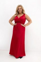 Czerwona sukienka satynowa MAXI Red Dream na wesele, bal i eleganckie przyjęcia PLUS SIZE OVERSIZE LATO. Czerwone sukienki damskie Moda Size Plus Iwanek, na imprezę, na lato, l, bez wzorów, z elastanu, eleganckie, bez kołnierzyka, plus size, bez ramiączek, maxi, dopasowane. Za 359.90 zł.