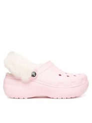Crocs Klapki Classic Platform Fuzz Lined Clog 212854 Różowy. Czerwone klapki damskie Crocs, bez wzorów, z tworzywa sztucznego, bez obcasa, bez zapięcia. Za 309.99 zł.