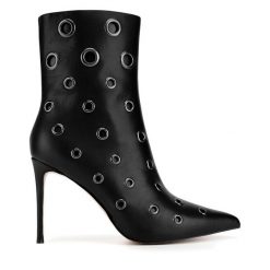 Botki Eva Minge. Czarne botki damskie Eva Minge, bez wzorów, bez obcasa, na szpilce, bez zapięcia. Za 469.99 zł.
