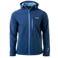 Kurtka męska Softshell Hi-Tec Caen - niebieska, Rozmiar L. Niebieskie kurtki męskie Hi-tec, l, bez wzorów, z polaru, bez kaptura, trekkingowe. Za 184.99 zł.