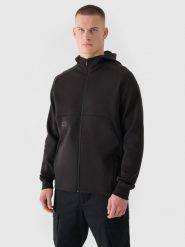 4F Bluza dresowa rozpinana z kapturem męska 4F x Robert Lewandowski - czarna XL. Czarne bluzy sportowe męskie 4F, m, z aplikacjami, z bawełny, z kapturem. W wyprzedaży za 169.99 zł.