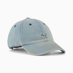 Czapka z daszkiem unisex Puma WARDROBE ESS METAL niebieska 02596807. Niebieskie czapki damskie Puma, bez wzorów, z bawełny, eleganckie. Za 93.48 zł.