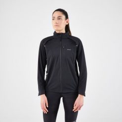 Kurtka do biegania damska Kiprun Run 900 Warm Regul. Zielone kurtki sportowe damskie KIPRUN, s, bez wzorów, z materiału, bez ramiączek, bez kaptura, do biegania. Za 249.99 zł.