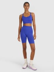 4F Legginsy kolarki treningowe bezszwowe damskie - niebieskie XS/S. Niebieskie legginsy sportowe damskie 4F, l, bez wzorów, z dzianiny, z podwyższonym stanem, krótkie, na fitness i siłownię. Za 119.99 zł.