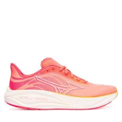 Buty do biegania Mizuno. Czerwone obuwie sportowe damskie Mizuno, bez wzorów, bez zapięcia, do biegania. Za 489.99 zł.