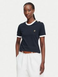 Beverly Hills Polo Club T-Shirt P-SS26W-TS0104 Granatowy Regular Fit. Niebieskie t-shirty damskie Beverly Hills Polo Club, s, bez wzorów, z bawełny, bez kołnierzyka, bez ramiączek. Za 118.99 zł.