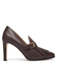 LAUREN RALPH LAUREN Półbuty Colleen Perforated Calfskin Kiltie Pump 802P02364004 Brązowy ciemny. Brązowe półbuty damskie Lauren Ralph Lauren, bez wzorów, ze skóry, bez obcasa, na obcasie, bez zapięcia. Za 1,199.00 zł.