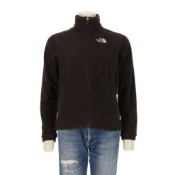 Damska czarna polarowa kurtka TNF. Czarne kurtki sportowe damskie The North Face, l, bez wzorów, z polaru, bez ramiączek, bez kaptura, trekkingowe. Za 170.36 zł.