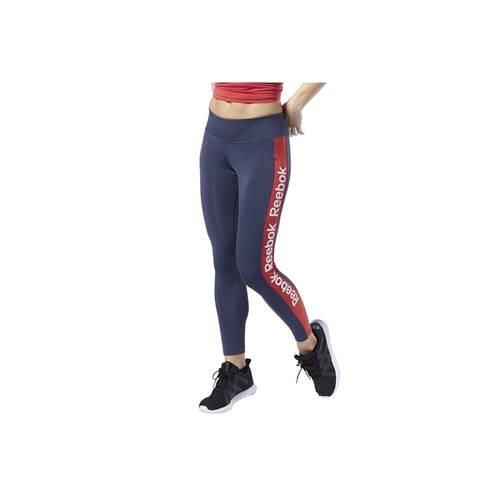 Legginsy treningowe damskie Reebok Linear Logo. Szare legginsy damskie Reebok, bez wzorów. Za 69.64 zł.