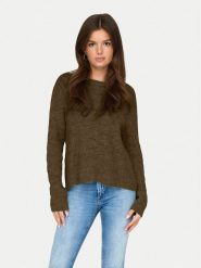 ONLY Sweter 15234745 Brązowy Regular Fit. Brązowe swetry nierozpinane damskie ONLY, xs, bez wzorów, z syntetyku, bez kołnierzyka, bez ramiączek. Za 139.99 zł.