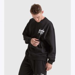 Bluza DIADORA SWEATSHIRT CREW MANIFESTO. Czarne bluzy męskie Diadora, m, bez wzorów, bez ramiączek, bez kaptura. Za 139.99 zł.