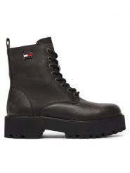 Tommy Jeans Trapery Tjw Platform Brushed Lth Boots EN0EN03141 Czarny. Czarne trapery damskie Tommy Jeans, z jeansu, bez zapięcia. Za 749.99 zł.
