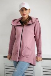 Bluza ocieplana z dłuższym tyłem i kieszeniami ciemno różowa. Czerwone bluzy damskie KESI, l, bez wzorów, z bawełny, bez ramiączek, bez kaptura. Za 198.65 zł.