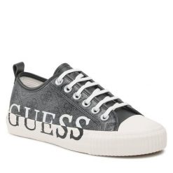 Trampki Guess. Szare trampki męskie Guess, z aplikacjami, bez zapięcia. Za 289.99 zł.