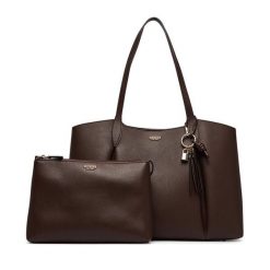 Torebka Guess. Brązowe shopperki damskie Guess, z aplikacjami, bez dodatków. Za 634.99 zł.