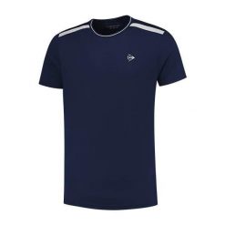 Koszulka sportowa męska Dunlop Club Crew Tee. Niebieskie koszulki sportowe męskie Dunlop, m, bez wzorów, bez ramiączek, tenisowe. Za 139.99 zł.