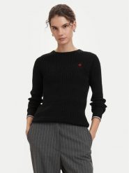 Beverly Hills Polo Club Sweter P-SS26W-M537390BLK Czarny Regular Fit. Czarne swetry nierozpinane damskie Beverly Hills Polo Club, m, bez wzorów, z bawełny, bez kołnierzyka, bez ramiączek. Za 269.99 zł.