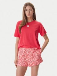 DKNY Piżama YI90095 Koralowy Regular Fit. Pomarańczowe piżamy damskie DKNY, bez wzorów, z bawełny, bez ramiączek. Za 359.99 zł.