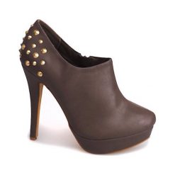 Eleganckie Botki Na Szpilce 8860P Khaki. Brązowe botki damskie ButyModne, bez wzorów, eleganckie, bez obcasa, na koturnie, bez zapięcia. Za 77.99 zł.