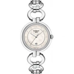 PROMOCJA ZEGAREK TISSOT T-Lady T094.210.11.116.00. Białe zegarki męskie TISSOT, bez wzorów, z koronki, ze stali. W wyprzedaży za 1,188.00 zł.