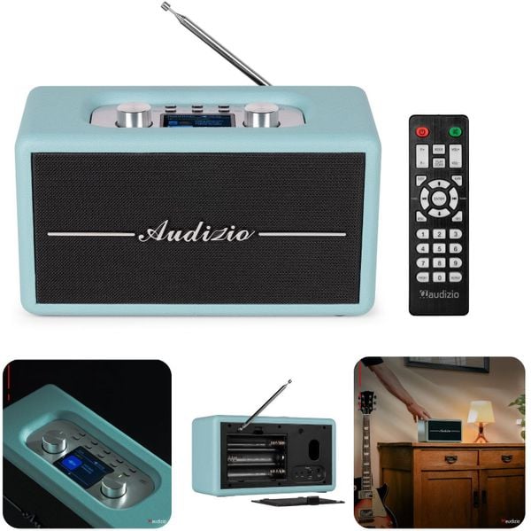 Radio retro DAB FM BT Tune60 Audizio niebieskie one size. Niebieskie radia Audizio. Za 349.00 zł.