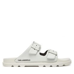 Klapki KARL LAGERFELD. Białe klapki męskie KARL LAGERFELD, bez wzorów, bez zapięcia. Za 329.99 zł.