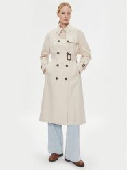 Tommy Hilfiger Trencz WW0WW38947 Beżowy Regular Fit. Brązowe płaszcze damskie Tommy Hilfiger, bez wzorów, z bawełny, bez kołnierzyka, bez kaptura. Za 2,649.00 zł.