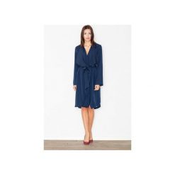 Sukienka M464 Granat. Niebieskie sukienki damskie Figl, m, bez wzorów, z materiału, bez ramiączek, bez kaptura. Za 169.00 zł.