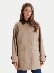 Tommy Hilfiger Płaszcz przejściowy 2-In-1 WW0WW47765 Beżowy Regular Fit. Brązowe płaszcze damskie Tommy Hilfiger, bez wzorów, z bawełny, bez kołnierzyka, bez kaptura. Za 1,499.00 zł.