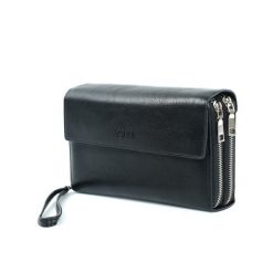 Portfel męski do ręki SW36 BLACK. Czarne portfele męskie bez wzorów, z materiału. Za 69.90 zł.