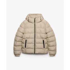 Kurtka z kapturem Superdry. Białe kurtki sportowe męskie Superdry, m, bez wzorów, z materiału, z kapturem. Za 455.50 zł.